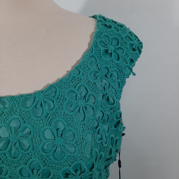 NWT Adriana Papell lace overlay turquoise blue dress 10 - Picture 8 of 15